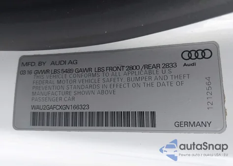 2016 Audi A7 3.0T Premium Plus from USA, damaged, VIN WAU2GAFCXGN166323